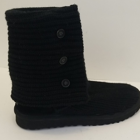 UGG Classic Cardy II Knit Boot Size 7 Black - Picture 17 of 17